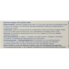 Healthypharm Valeriaan extra sterk 125mg 50 Dragees