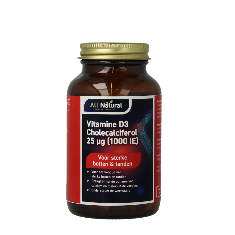 All Natural Vitamine D3 25mcg 300 Capsules