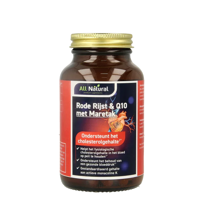 All Natural Rode rijst Q10 60mg 90 Vegetarische capsules