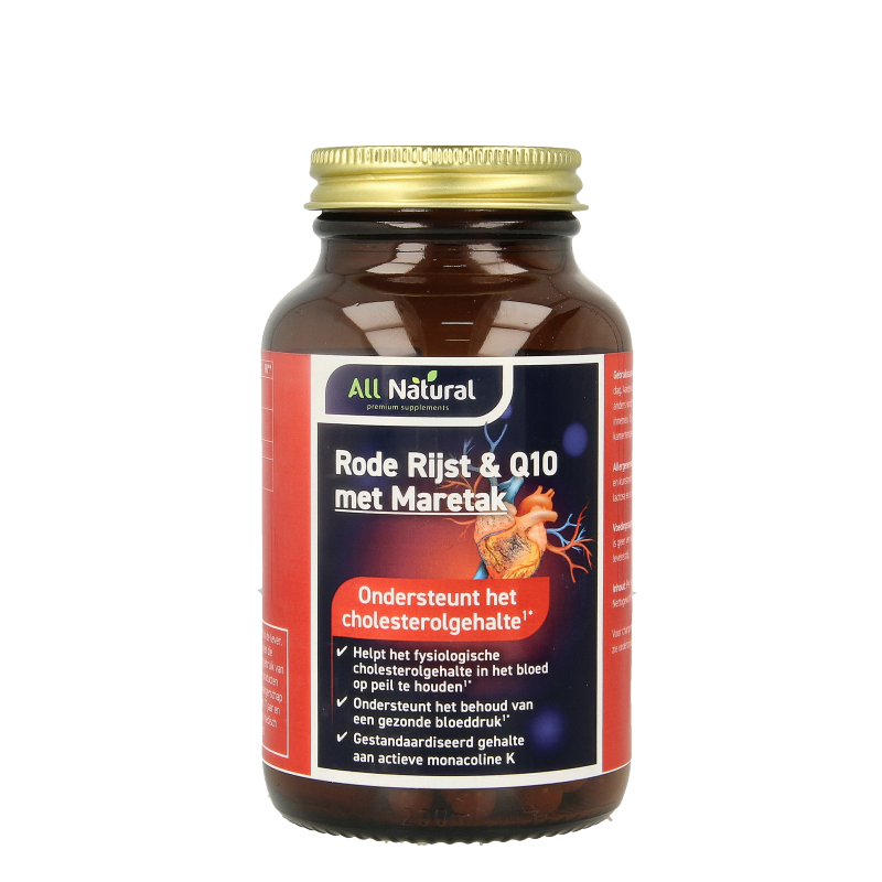 All Natural Rode rijst Q10 60mg 90 Vegetarische capsules