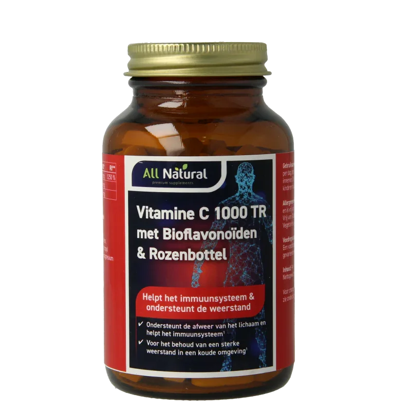 All Natural Vitamine C 1000 met bioflavonoiden & rozenbottel 100 Tabletten