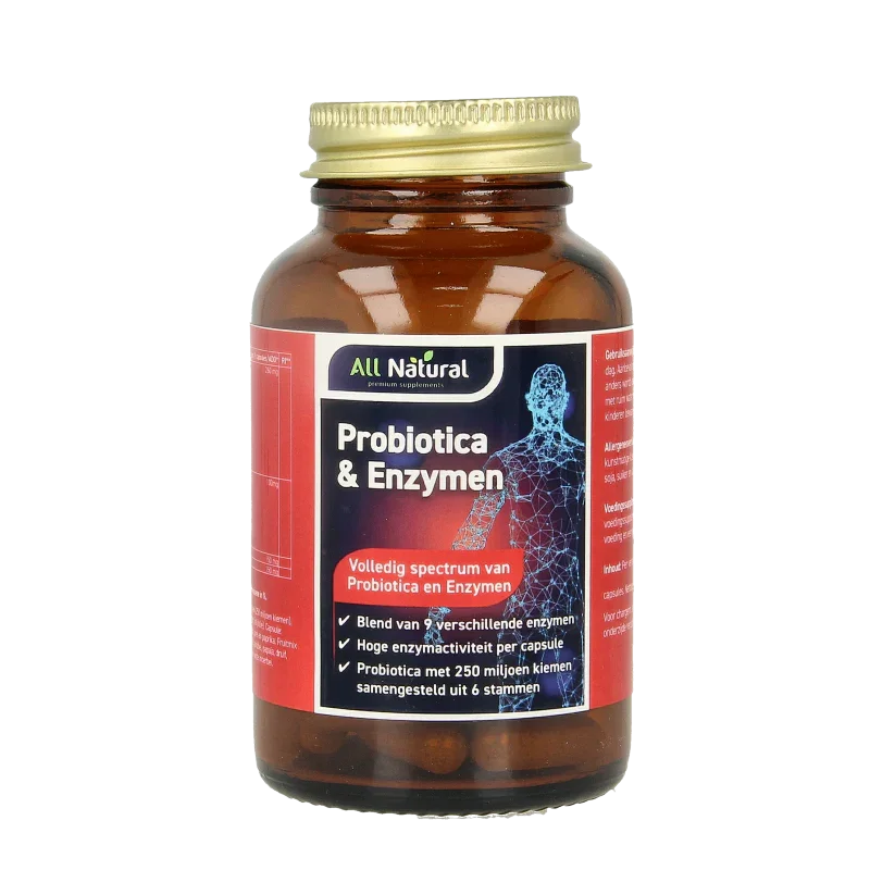 All Natural Probiotica & enzymen 60 Vegetarische capsules