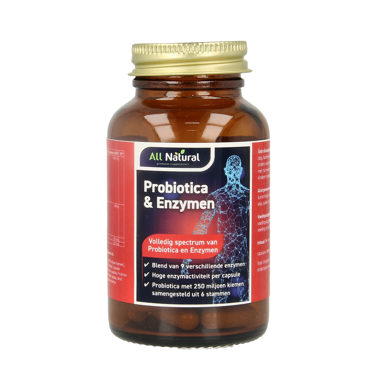 All Natural Probiotica & enzymen 60.00 Vegetarische capsules