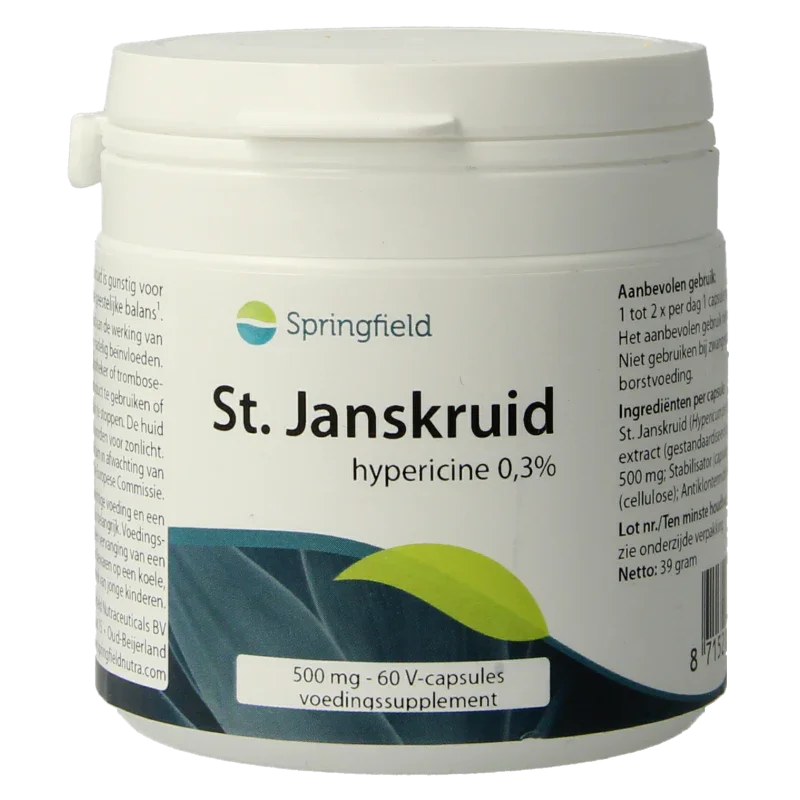 Springfield St. Janskruid 500mg 0.3% hypericine 60 Vegetarische capsules