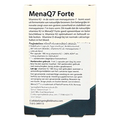 Springfield MenaQ7 Forte vitamine K2 180 mcg 30 Vegetarische capsules
