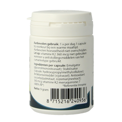 Springfield MenaQ7-360 vitamine K2 360 mcg 30 Vegetarische capsules