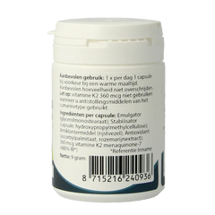 Springfield MenaQ7-360 vitamine K2 360 mcg 30 Vegetarische capsules