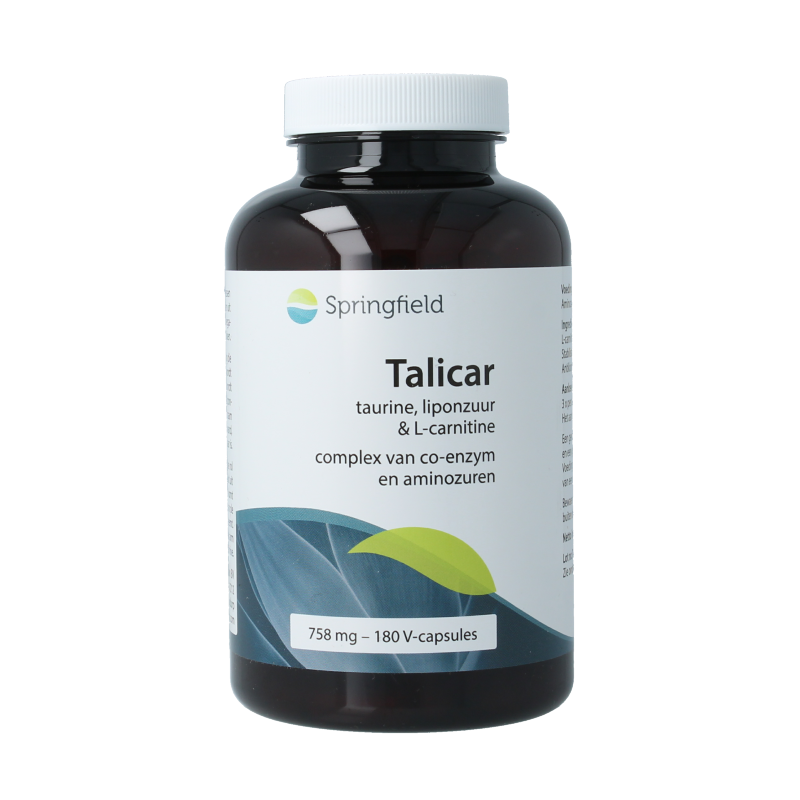 Springfield Talicar I carnitine/taurine/liponzuur 180 Vegetarische capsules