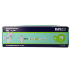 Klinion Onderzoekshandschoen prot latex maat M poedervrij 100 Stuks