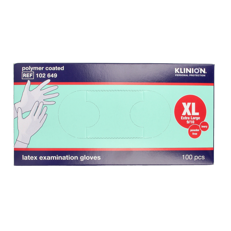 Klinion Onderzoekshandschoen prot latex maat XL poedervrij 100 Stuks