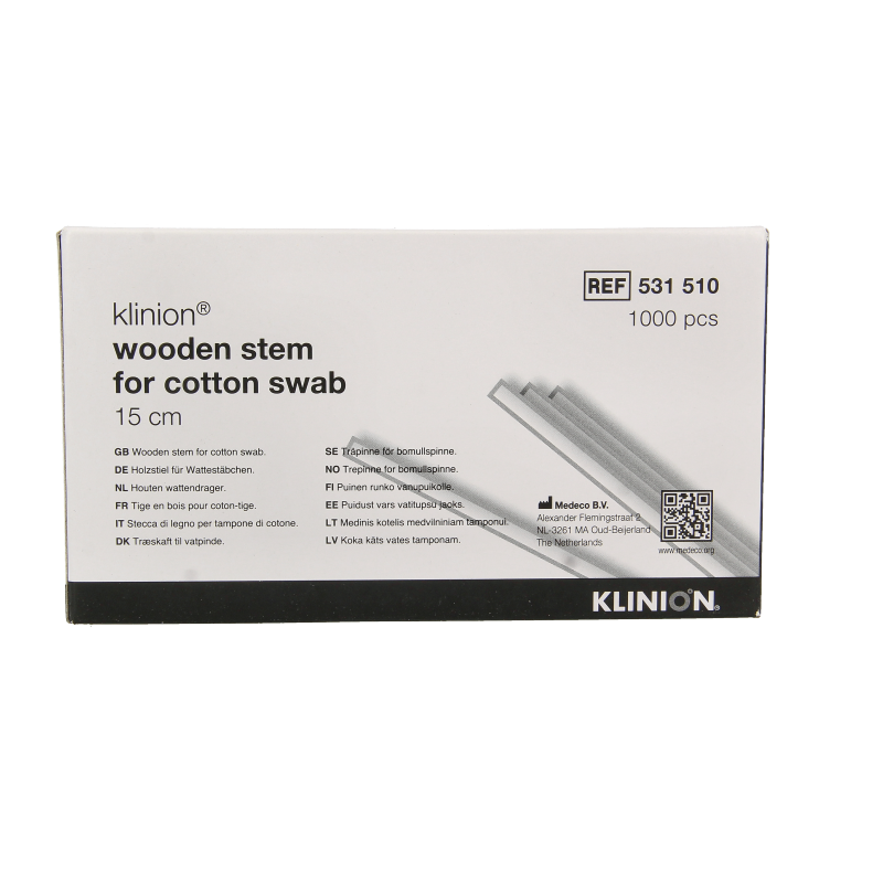 Medispo Wattendrager hout naakt 15cm 1000 Stuks