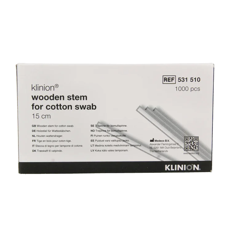 Medispo Wattendrager hout naakt 15cm 1000 Stuks