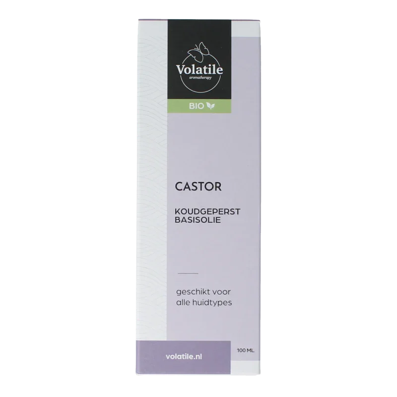Volatile Castor koudgeperst basisolie bio glazen fles 100.00 Milliliter