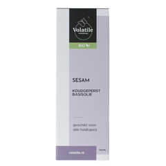 Volatile Sesam koudgeperst basisolie bio glazen fles 100 Milliliter