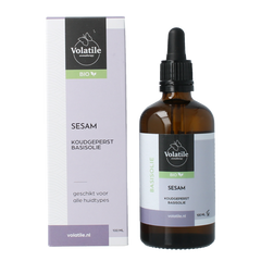 Volatile Sesam koudgeperst basisolie bio glazen fles 100 Milliliter