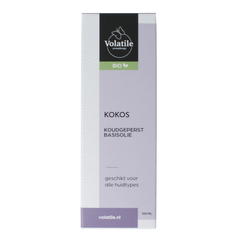 Volatile Kokos koudgeperst basisolie bio glazen fles 100.00 Milliliter