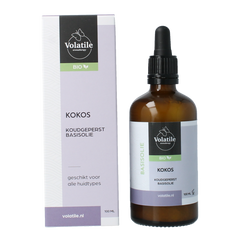 Volatile Kokos koudgeperst basisolie bio glazen fles 100 Milliliter