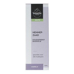 Volatile Hennepzaad koudgeperst basisolie bio glazen fles 100.00 Milliliter