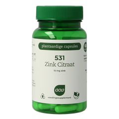 AOV 531 Zink citraat 15mg 60 Vegetarische capsules