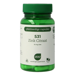 AOV 531 Zink citraat 15mg 60 Vegetarische capsules