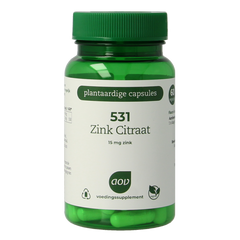 AOV 531 Zink citraat 15mg 60.00 Vegetarische capsules