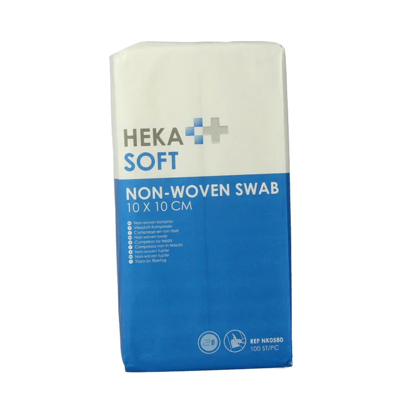 Heka Soft Non-woven kompres 10 x 10cm niet steriel 8 lagen 100 Stuks