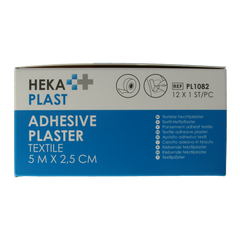 Hekaplast Hechtpleister textiel 5 x 2.5cm 12.00 Stuks