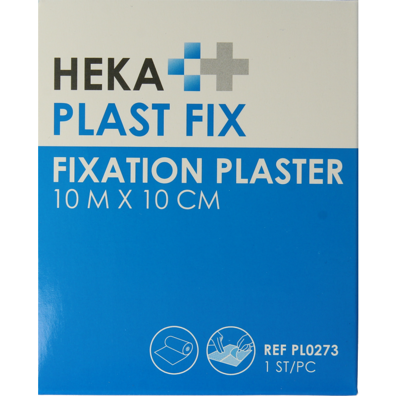 Hekaplast Fix pleister 10m x 10cm met schutvel 1.00 Rol