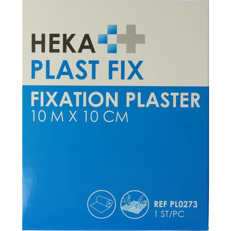 Hekaplast Fix pleister 10m x 10cm met schutvel 1 Rol