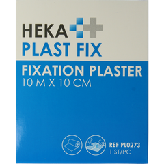 Hekaplast Fix pleister 10m x 10cm met schutvel 1.00 Rol