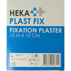 Hekaplast Fix pleister 10m x 10cm met schutvel 1.00 Rol