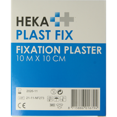 Hekaplast Fix pleister 10m x 10cm met schutvel 1 Rol