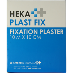 Hekaplast Fix pleister 10m x 10cm met schutvel 1 Rol