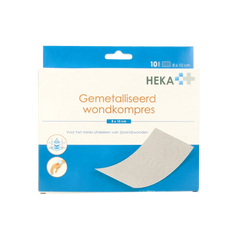Heka Klein Wondkompres gemetalliseerd 8 x 10cm steriel 10 Stuks
