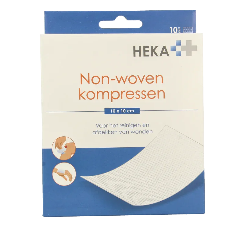 Heka Klein Non-woven kompres 10 x 10cm 10 Stuks