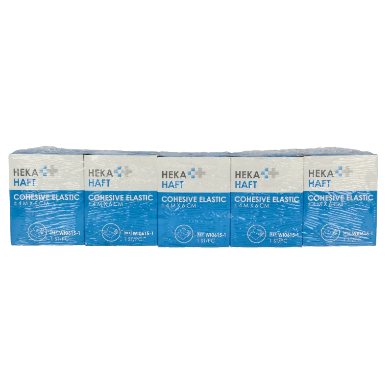 Hekahaft Cohesive windsel 4m x 6 cm 5 Stuks