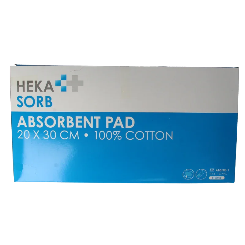Hekasorb Absorberend verband 20x30 steriel 10 Stuks