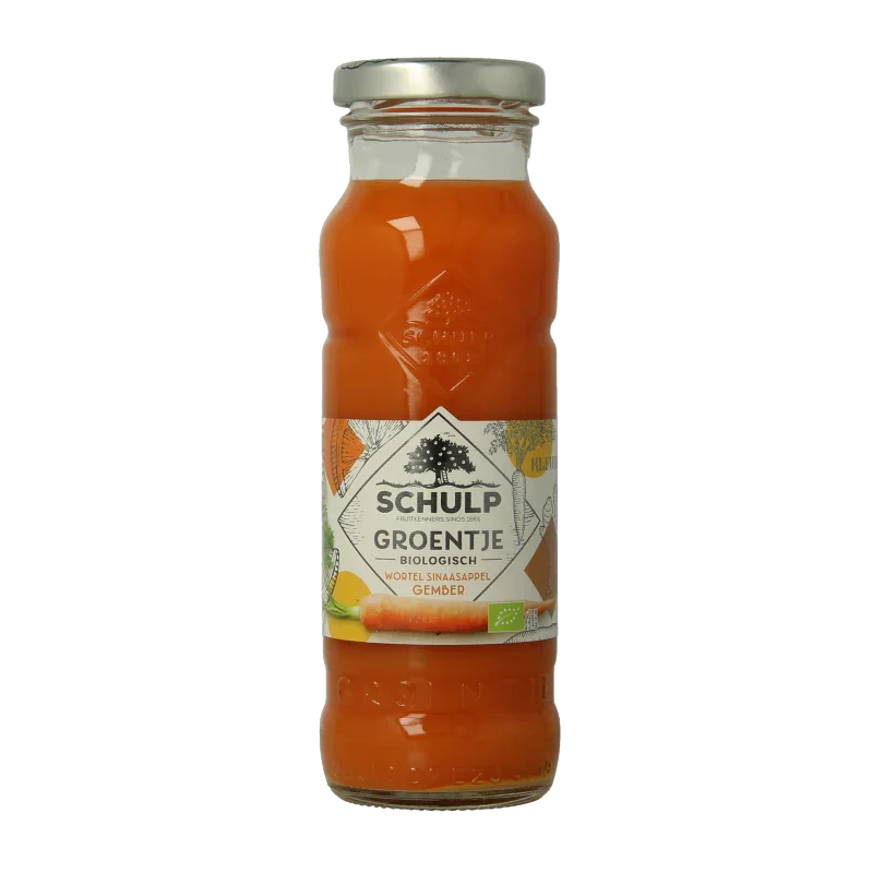 Schulp Groentje wortel, sinaasappel & gembersap bio 200 Milliliter