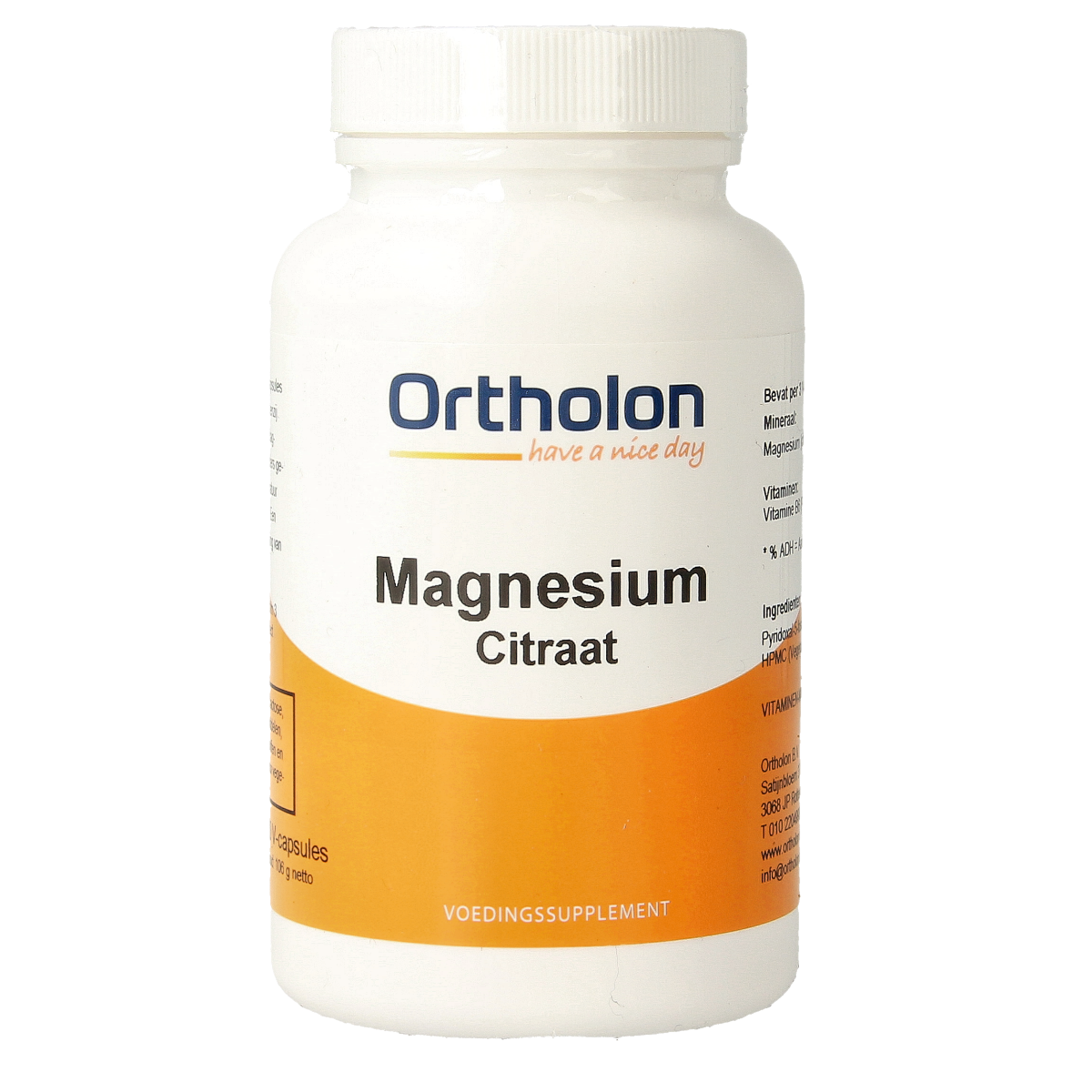 Ortholon Magnesium citraat 120.00 Vegetarische capsules