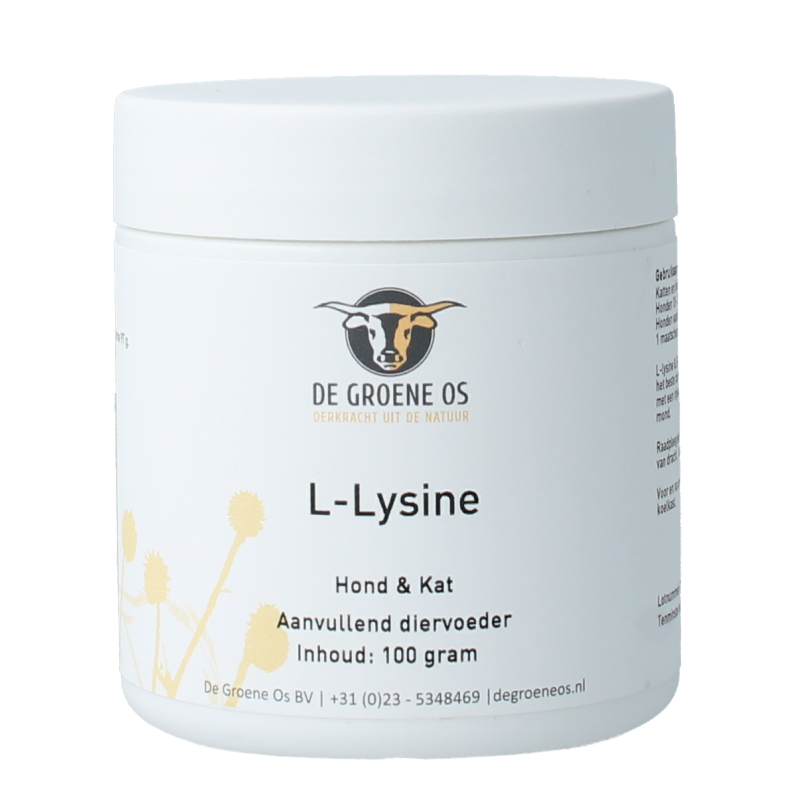 Groene Os L-Lysine en vitamine B6 hond/kat 100 Gram