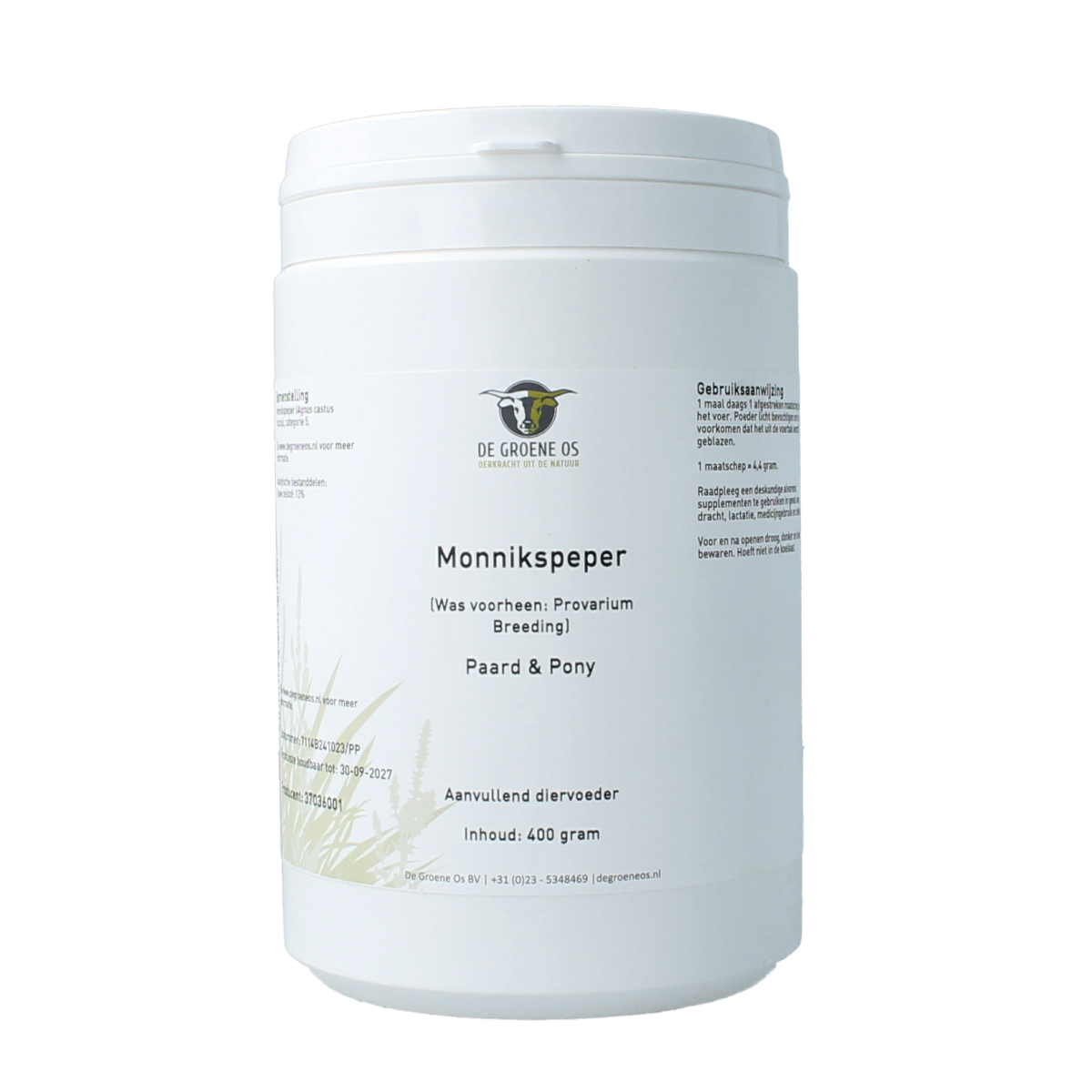 De Groene Os Monnikspeper paard & pony 400.00 Gram