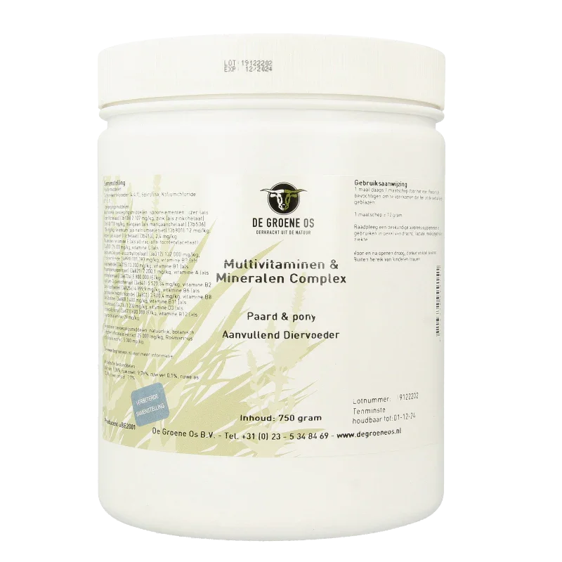 Groene Os Multivitamine / mineralen complex paard/pony 750 Gram