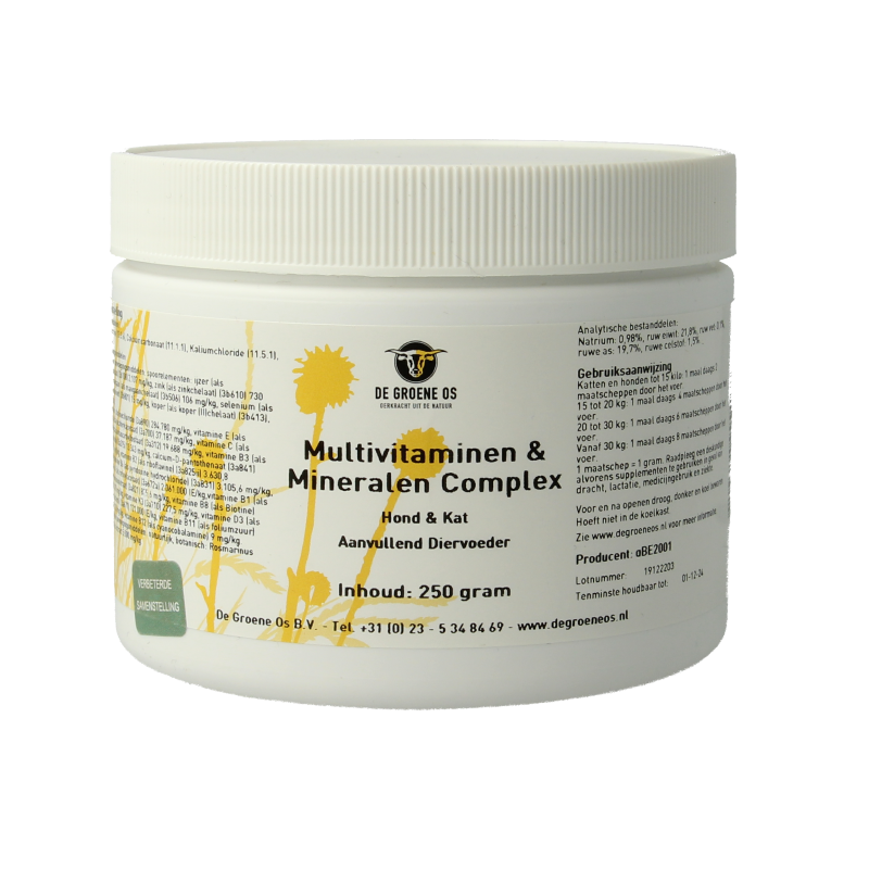 Groene Os Multi vitamine & mineralen complex hond/kat 250 Gram