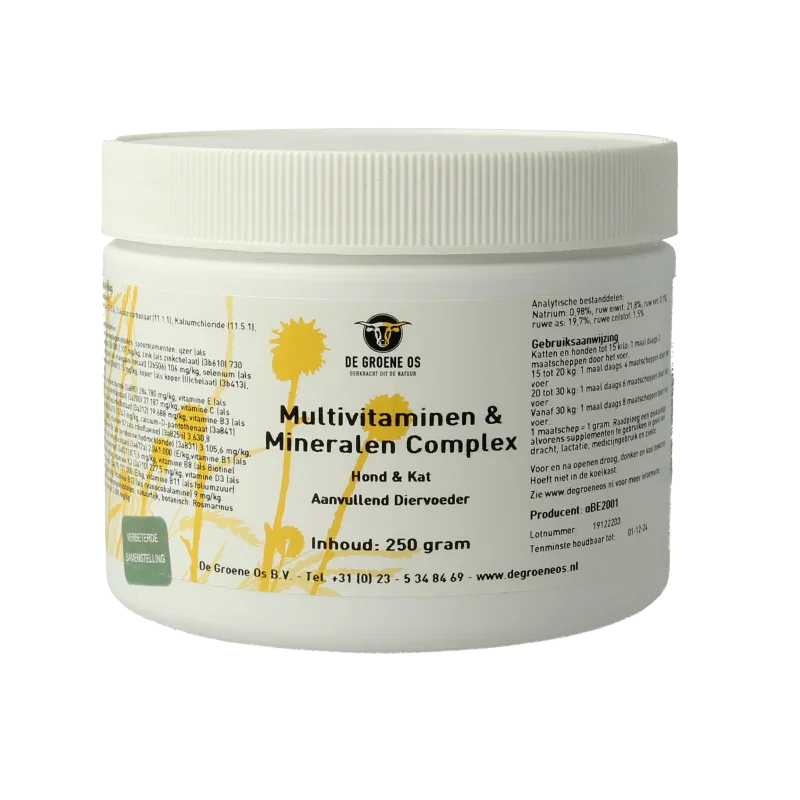 Groene Os Multi vitamine & mineralen complex hond/kat 250 Gram