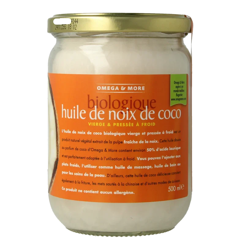 Omega & More Kokosolie extra virgin glas bio 500 Milliliter
