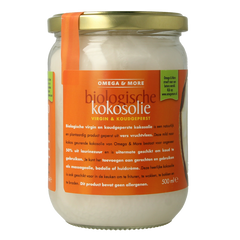 Omega & More Kokosolie extra virgin glas bio 500 Milliliter