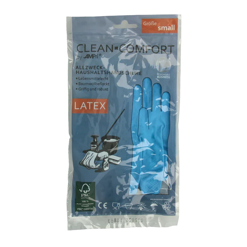 CLEAN-COMFORT Huishoudhandschoen blauw maat S 1 Paar