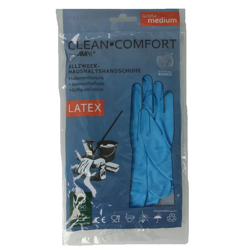 CLEAN-COMFORT Huishoudhandschoen blauw maat M 1 Paar