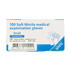 CMT Onderzoekshandschoen nitriel wit poedervrij maat S 100 Stuks