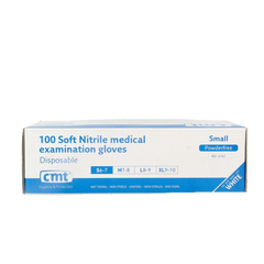 CMT Onderzoekshandschoen nitriel wit poedervrij maat S 100 Stuks